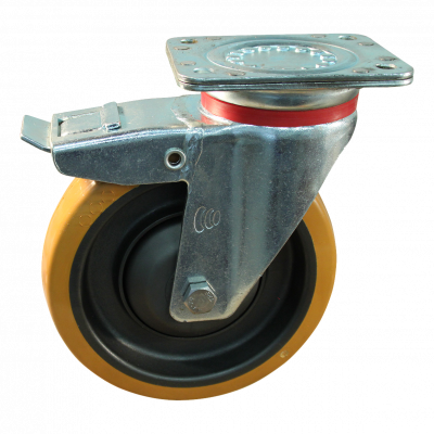 roulette pivotante avec frein 160mm serie 21 ᠆ 17 Fixation platine roulement à billes