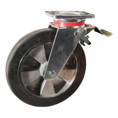 swivel castor with brake 250mm series 10 ᠆ 17 Plate mounting ball bearing