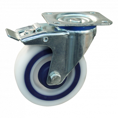 roulette pivotante avec frein 100mm série 09 ᠆ 12 Fixation platine roulement à rouleaux