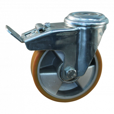 swivel castor with brake 125mm series 29 ᠆ 91 Bolt hole ball bearing