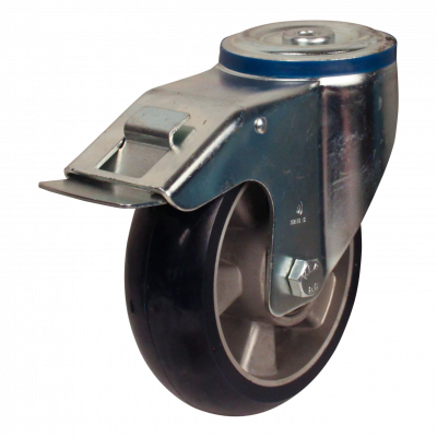 swivel castor with brake 160mm series 03 - 15 Bolt hole ball bearing