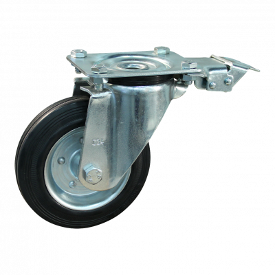 roulette pivotante avec blocage directionnel 160mm série 02 - 11 Montage sur plaque avec découpe pour verrouillage directionnel roulement à rouleaux