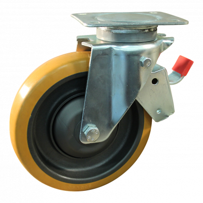 roulette pivotante avec frein 200mm serie 21 ᠆ 14 Fixation platine roulement à billes