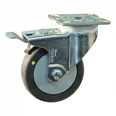 swivel castor with brake 75mm serie 93 ᠆ 40 Plate mounting ball bearing