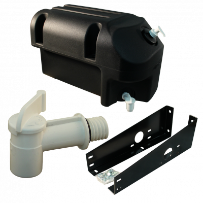 Plastic water tank with mounting brackets