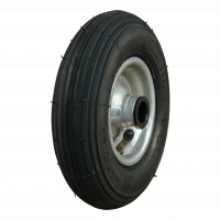 air tire + wheel V-5501 1.25x3.8 (200x50) roller bearing NL60mm steel grey white aluminum RAL 9006
