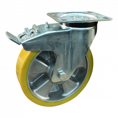 swivel castor with brake 200mm series 29 ᠆ 91 Plate mounting ball bearing
