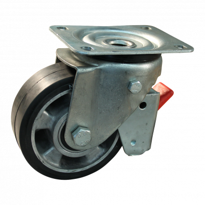 roulette pivotante avec frein 125mm série 10 ᠆ 11 Fixation platine roulement à billes