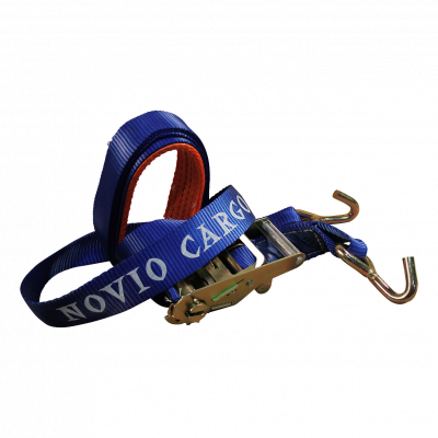 lashing belt for car transport, with go over version blue/orange 50mm 3900mm polyester