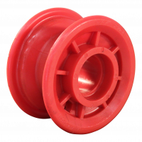 fixed castor 3.00-4 V-6605 + 2.10x4 NL75mm 91 Plate mounting plastic red traffic red RAL 3020