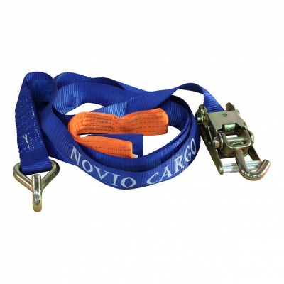 lashing belt for car transport, with connection loop blue/connection strap orange 50 x mm 3500mm polyester