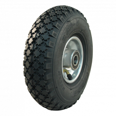 air tire + wheel 3.00-4 V-6605 2.10x4H2 NL75mm steel grey white aluminum RAL 9006
