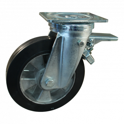roulette pivotante avec frein 200mm série 10 ᠆ 18 Fixation platine roulement à billes