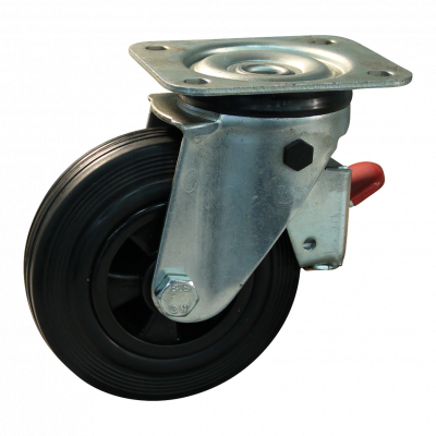 swivel castor with brake 125mm series 01 ᠆ 11 Plate mounting roller bearing