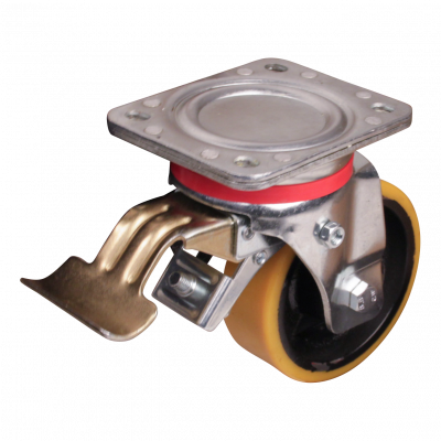 swivel castor with brake 125mm series 28 ᠆ 17 Plate mounting ball bearing