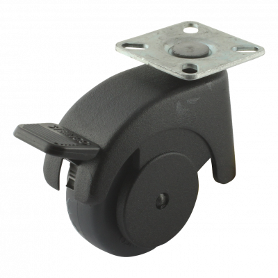 swivel castor with brake 50mm series 50-08 Plate pen ball bearing