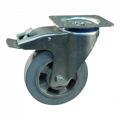 swivel castor with brake 200mm series 12 ᠆ 15 Plate mounting ball bearing