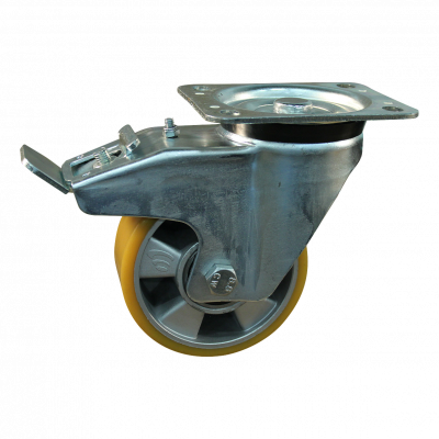 swivel castor with brake 125mm series 29 ᠆ 91 Plate mounting ball bearing