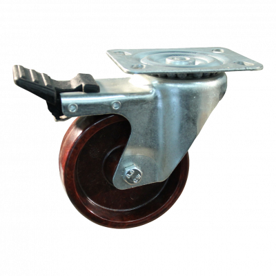 roulette pivotante avec frein 100mm serie 95 ᠆ 09 Fixation platine palier lisse