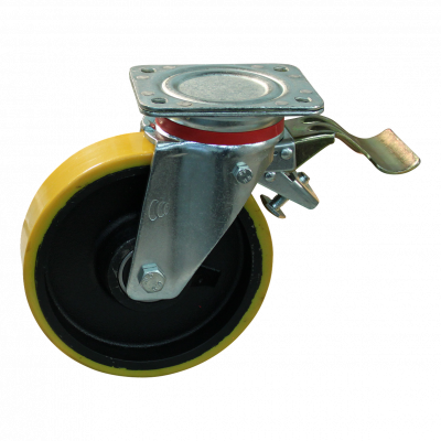 swivel castor with brake 150mm series 28 - 17 Plate mounting ball bearing
