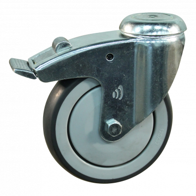 swivel castor with brake 125mm series 69-61 Bolt hole ball bearing