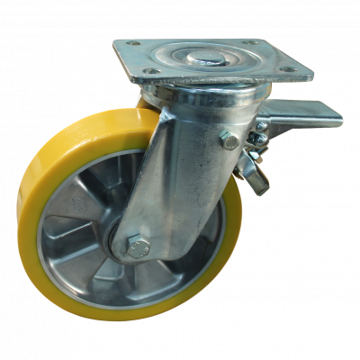 roulette pivotante avec frein 200mm série 29 ᠆ 18 Fixation platine roulement à billes