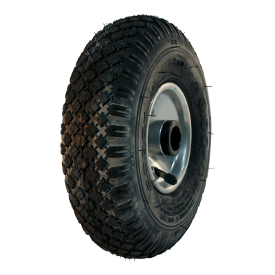 air tire + wheel 2.50-4 V-5501 2.10x4H2 roller bearing Ø25 NL75mm steel grey white aluminum RAL 9006
