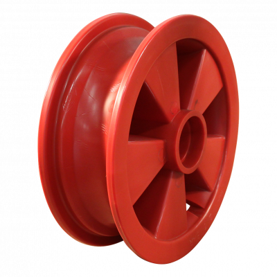 wheel 2.50Ax8 ball bearing seat both sides 47x14 NL88mm plastic red traffic red RAL 3020