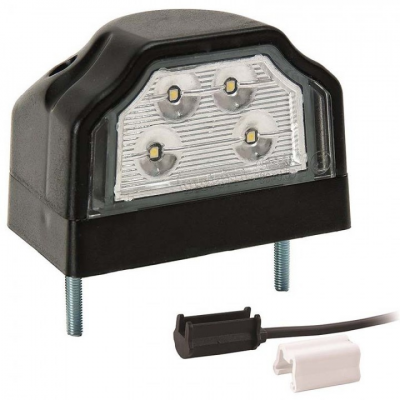 kentekenlamp LED 12/24vV P&R kabel 200mm, 2x 1,5mm² Wit