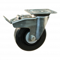 swivel castor with brake 100mm series 07 ᠆ 31 Plate mounting ball bearing