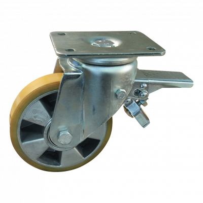 swivel castor with brake 100mm series 29 ᠆ 32 Plate mounting ball bearing