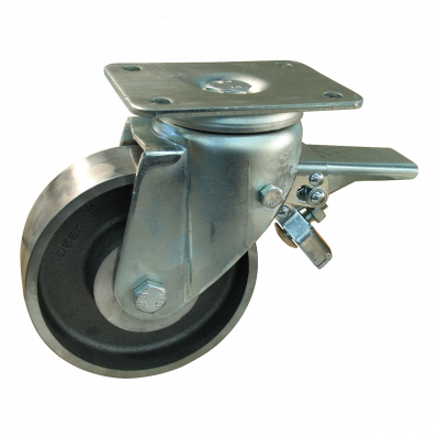 roulette pivotante avec frein 150mm serie 45 ᠆ 19 Fixation platine palier lisse