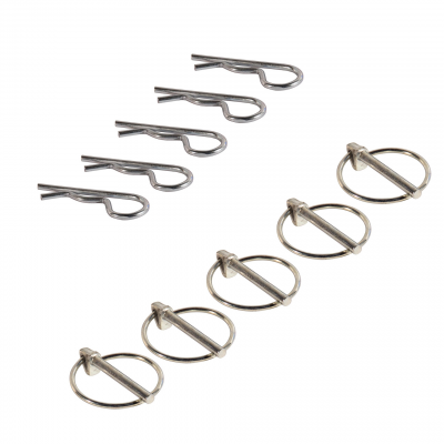 assorted grip-clips and linchpins spring steel, white galvanized