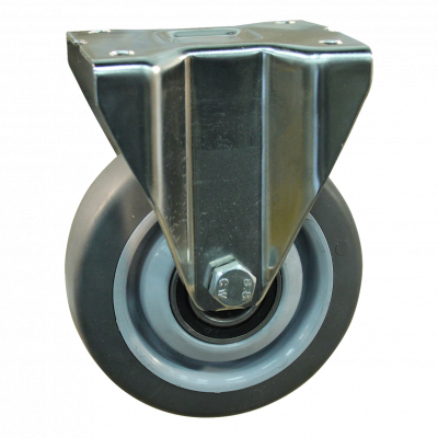 fixed castor 160mm serie 19 - 31 Plate mounting Stainless steel ball bearing