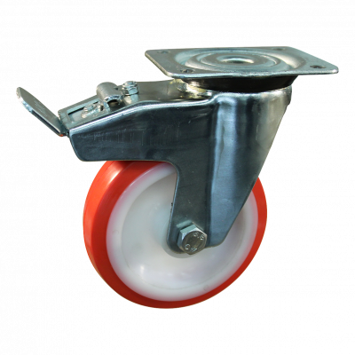 swivel castor with brake 150mm series 27 ᠆ 91 Plate mounting plain bore