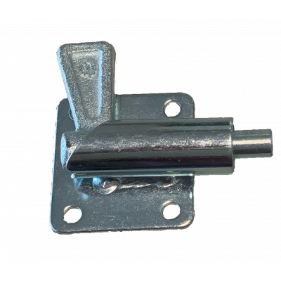 pull latch with plate attachment bolt on version stem Ø10mm left zinc plated