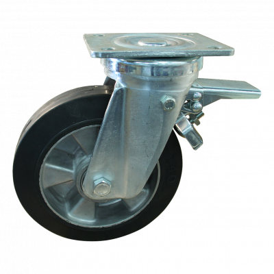 roulette pivotante avec frein 250mm série 10 ᠆ 18 Fixation platine roulement à billes