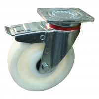 swivel castor with brake 200mm serie 33 ᠆ 17 Plate mounting ball bearing