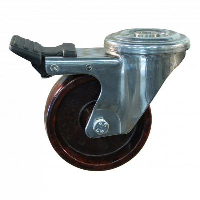 roulette pivotante avec frein 100mm serie 95 ᠆ 29 Trou de boulon palier lisse