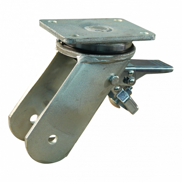 roulette pivotante avec frein 200mm serie 33 ᠆ 22 Fixation platine palier  lisse - Protempo B.V.