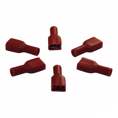 Flachsteckhülse voll Isoliert für draht 0,5 – 1,5mm2 6,3x0,8,mm Rot