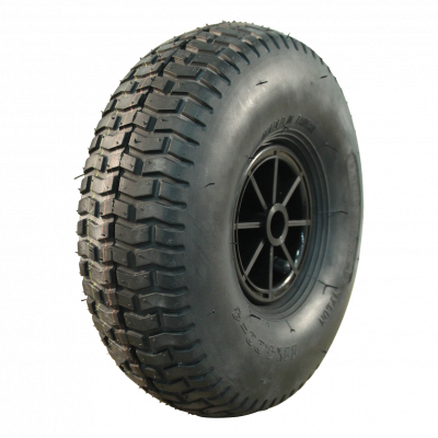 air tire + wheel 11x4.00-4 V-3502 + 2.10x4 plain bore Ø20 NL75mm plastic black jet black RAL 9005