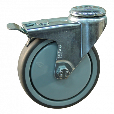 swivel castor with brake 100mm serie 68 ᠆ 40 ball bearing