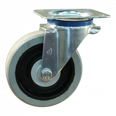 roulette pivotante 160mm série 14 ᠆ 12 Montage sur plaque avec découpe pour verrouillage directionnel roulement à billes