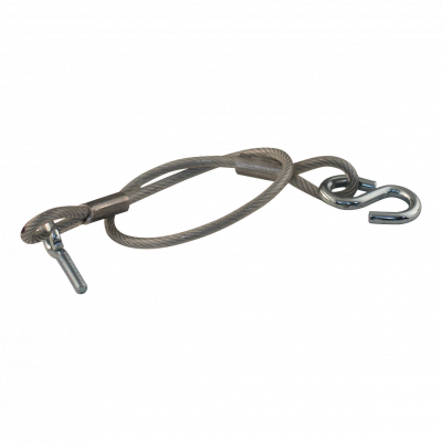cable d'abattant Ø5 445mm 1x oeillet fileté M8x40mm / 1x crochet en forme de S
