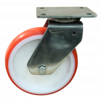 roulette pivotante 200mm série 27 ᠆ 32 Fixation platine roulement à aiguilles éxécution inox
