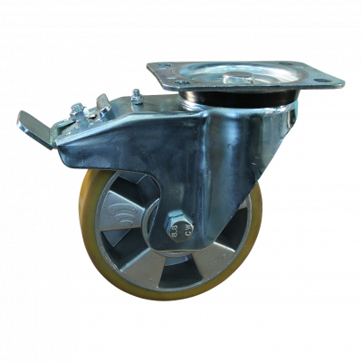 swivel castor with brake 150mm series 29 ᠆ 91 Plate mounting ball bearing