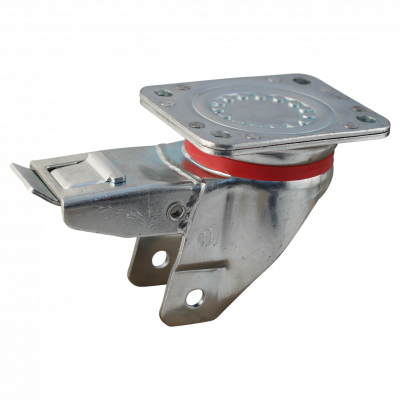 swivel support with brake 125mm 17 Plate mounting