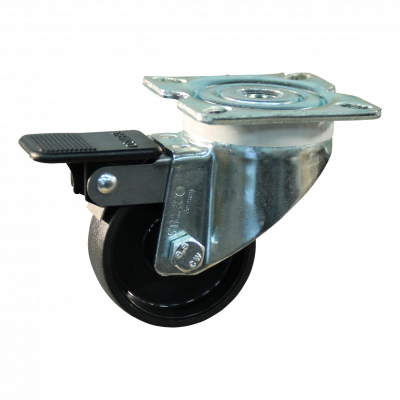 swivel castor with brake 50mm serie 65 ᠆ 40 Plate mounting plain bore