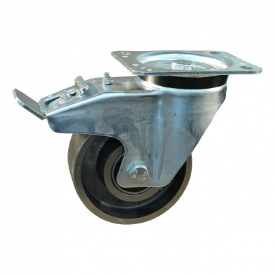 roulette pivotante avec frein 130mm serie 45 ᠆ 91 Fixation platine roulement à billes
